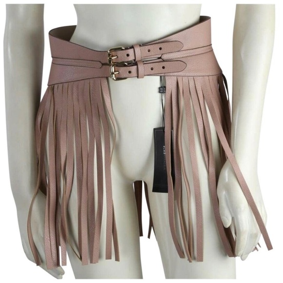 NWT BCBG Max Azria Blush Pink Fringe Waist Belt size Small. - Picture 9 of 9